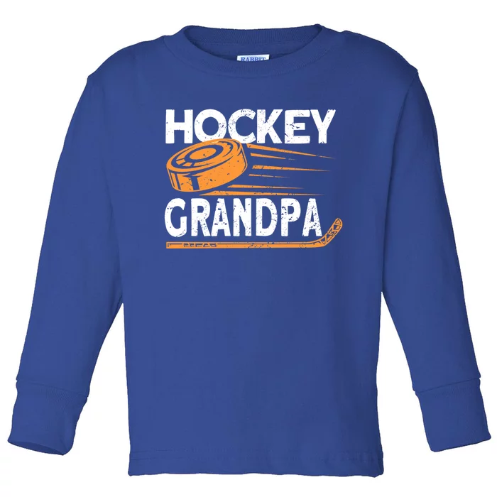 Hockey Grandpa Hockey Player Ice Hockey Gift Toddler Long Sleeve Shirt