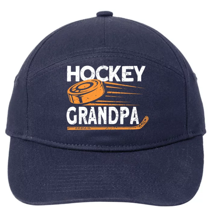 Hockey Grandpa Hockey Player Ice Hockey Gift 7-Panel Snapback Hat