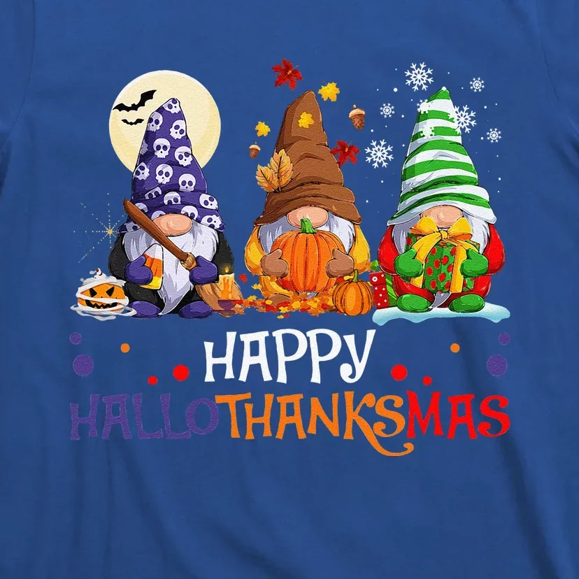 Halloween Gnomes Happy HalloThanksMas Thanksgiving Christmas Gift T-Shirt