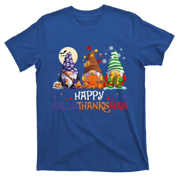 Halloween Gnomes Happy HalloThanksMas Thanksgiving Christmas Gift T-Shirt