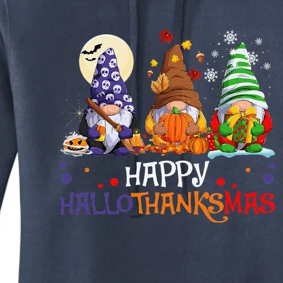 Halloween Gnomes Happy HalloThanksMas Thanksgiving Christmas Gift Women's Pullover Hoodie