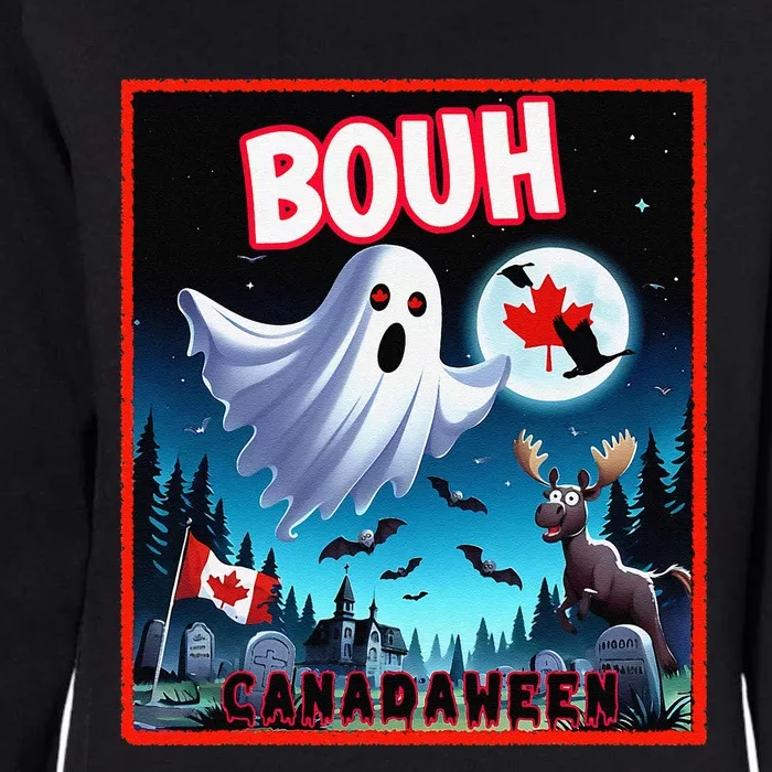 Halloween Ghost In Canada Says Boo In French Candian Womens California Wash Sweatshirt