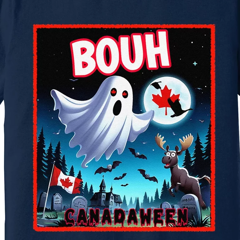 Halloween Ghost In Canada Says Boo In French Candian Premium T-Shirt