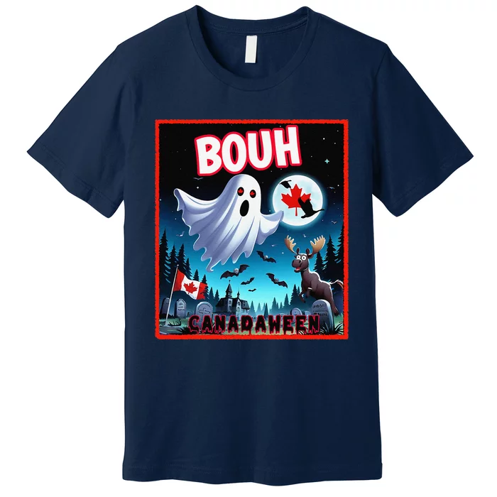 Halloween Ghost In Canada Says Boo In French Candian Premium T-Shirt