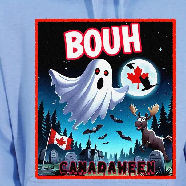 Halloween Ghost In Canada Says Boo In French Candian Unisex Surf Hoodie