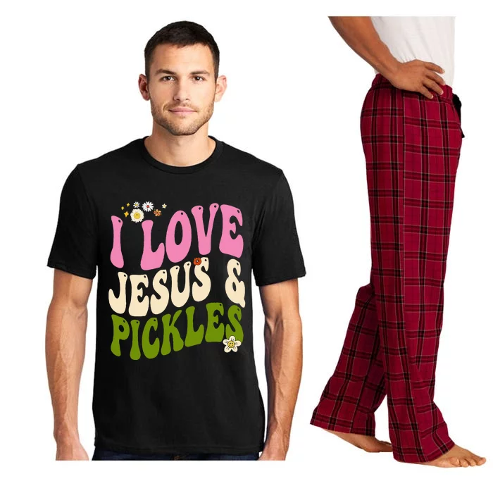 Hippie Groovy I Love Pickles & Jesus Pickle Retro Vegetarian Pajama Set