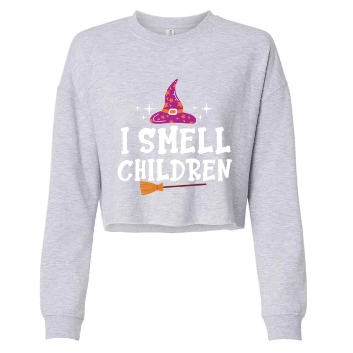 Halloween Gift I Smell Children Teacher Halloween Witch Funny Gift Cropped Pullover Crew