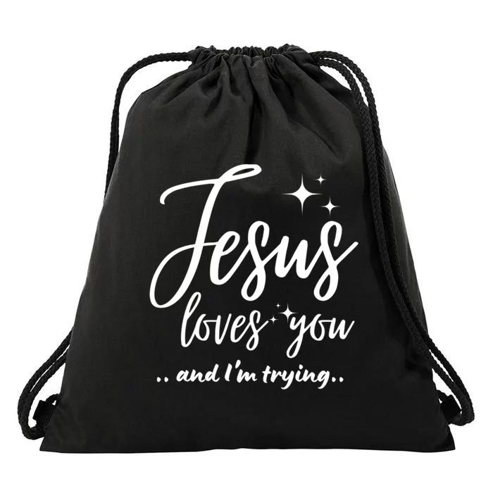 His Grace Is Enough Christianity Jesus Loves Drawstring Bag