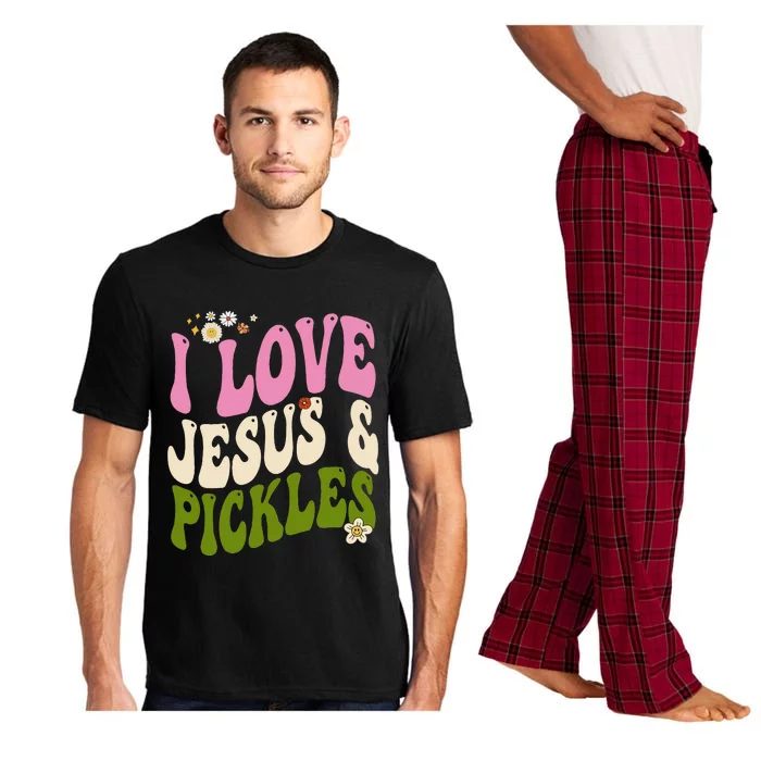 Hippie Groovy I Love Pickles & Jesus Pickle Retro Vegetarian Love Cute Pajama Set