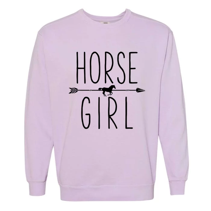 Horse Girl I Love My Horses Equestrian Horseback Riding Garment-Dyed Sweatshirt