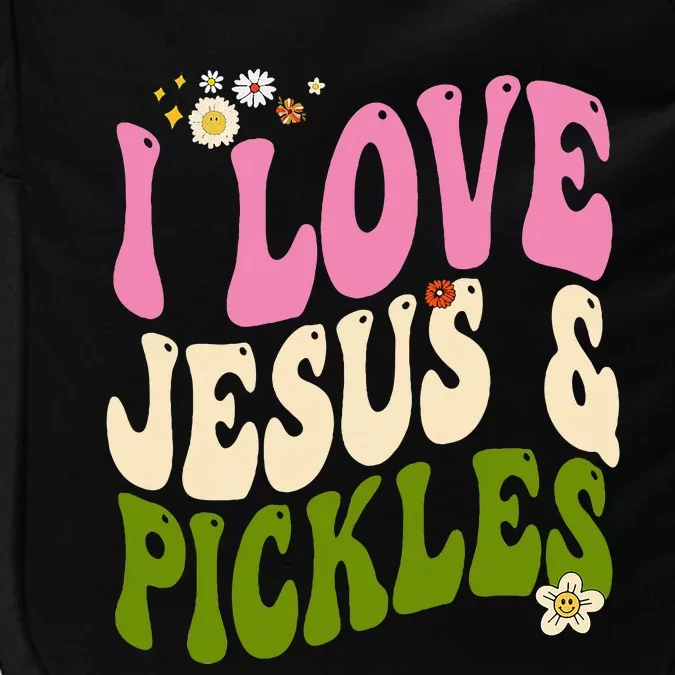 Hippie Groovy I Love Pickles & Jesus Pickle Retro Vegetarian Impact Tech Backpack