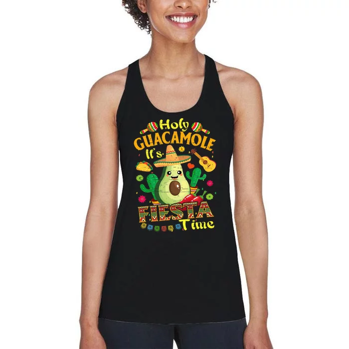 Holy Guacamole Its Mexican Fiesta Time Cinco de Mayo Women's Racerback Tank