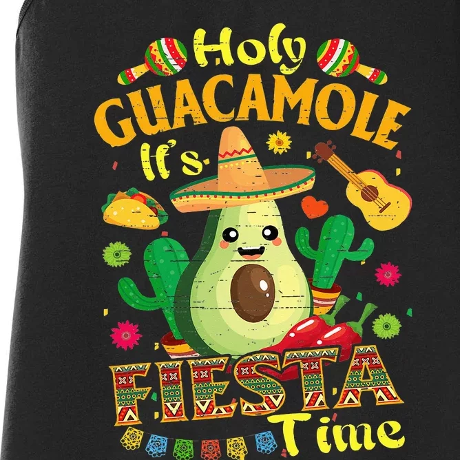 Holy Guacamole Its Mexican Fiesta Time Cinco de Mayo Women's Racerback Tank