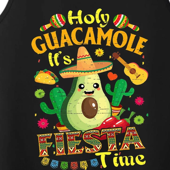 Holy Guacamole Its Mexican Fiesta Time Cinco de Mayo Performance Tank