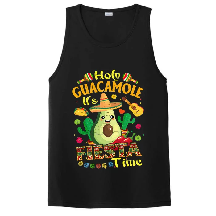 Holy Guacamole Its Mexican Fiesta Time Cinco de Mayo Performance Tank