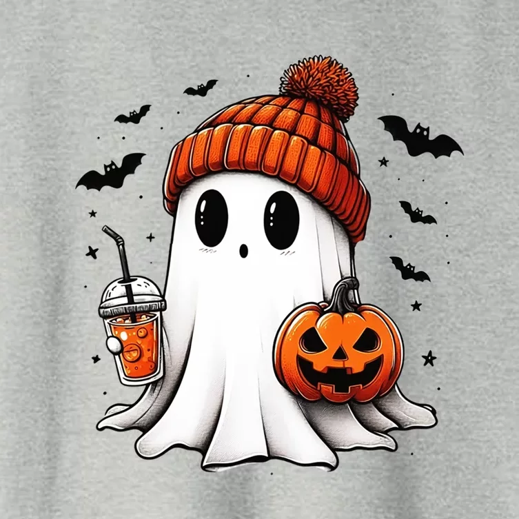 Halloween Ghost Ing Coffee Ghost Ice Coffee Gift Women's Crop Top Tee