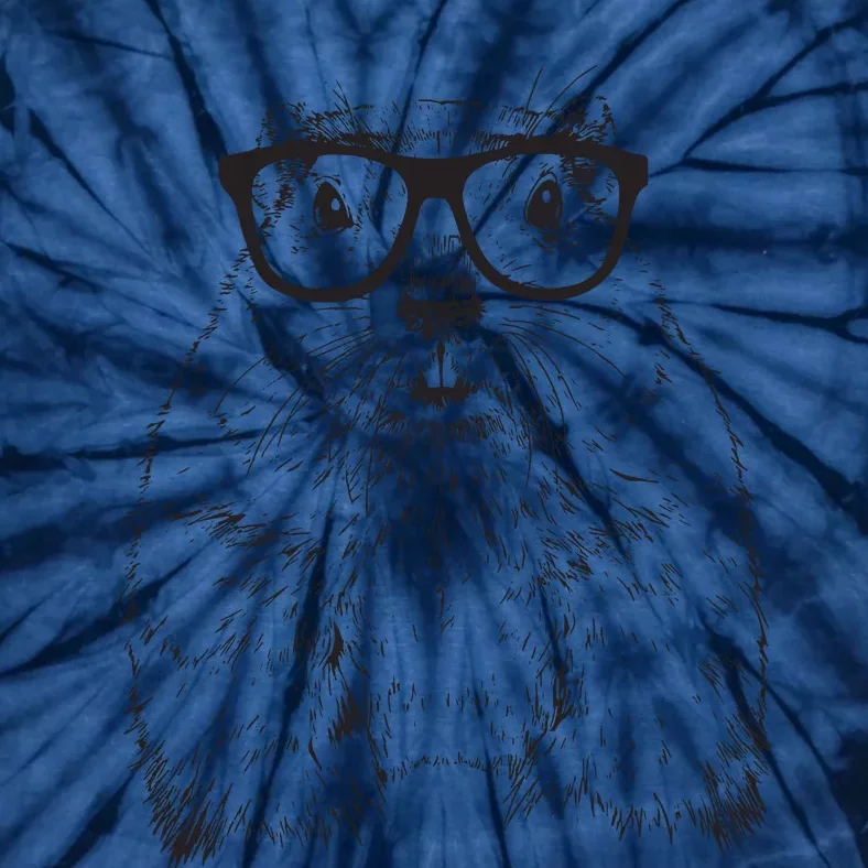 Hipster Groundhog In Nerd Glasses Animal Tie-Dye T-Shirt