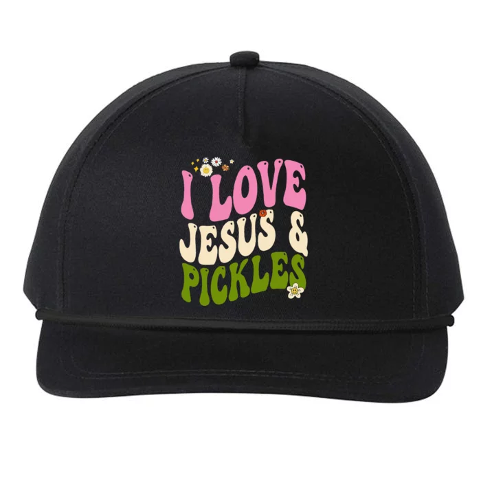 Hippie Groovy I Love Pickles & Jesus Pickle Retro Vegetarian Snapback Five-Panel Rope Hat