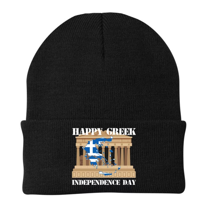 Happy Greek Independence Day Greek Flag Cool Gift Knit Cap Winter Beanie