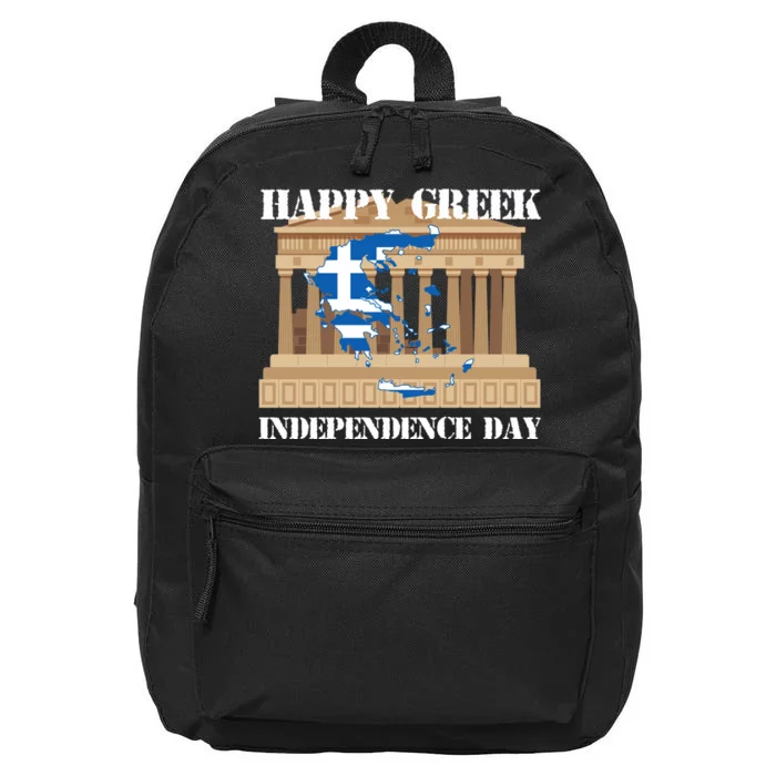 Happy Greek Independence Day Greek Flag Cool Gift 16 in Basic Backpack