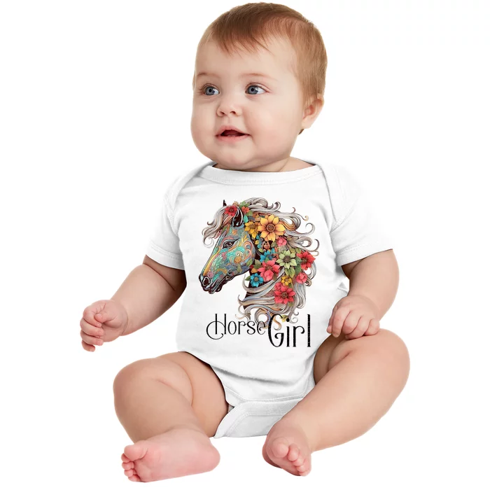 Horse Girl Just A Girl Who Loves Horses Horseback Riding Baby Bodysuit