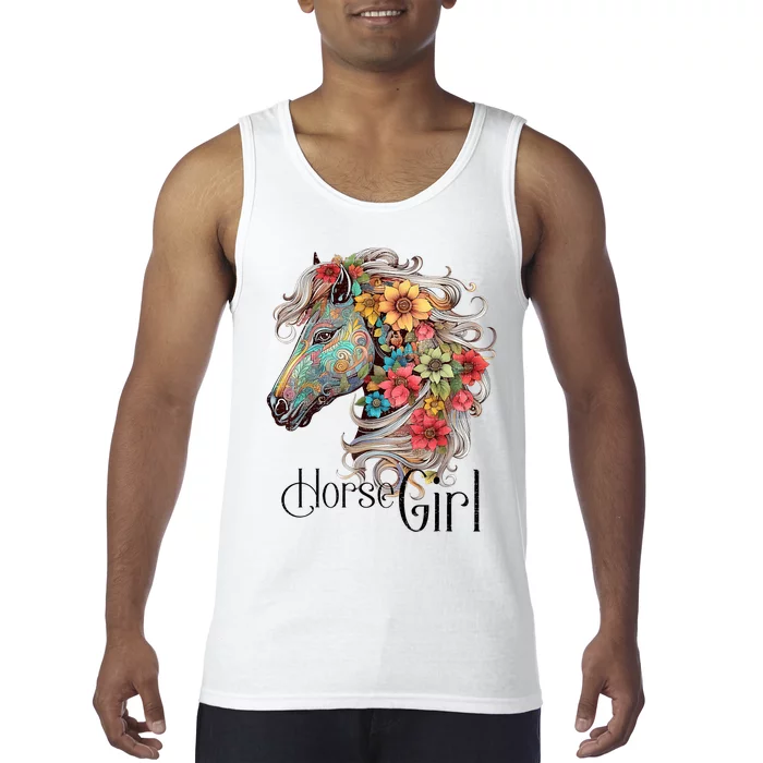 Horse Girl Just A Girl Who Loves Horses Horseback Riding Tank Top