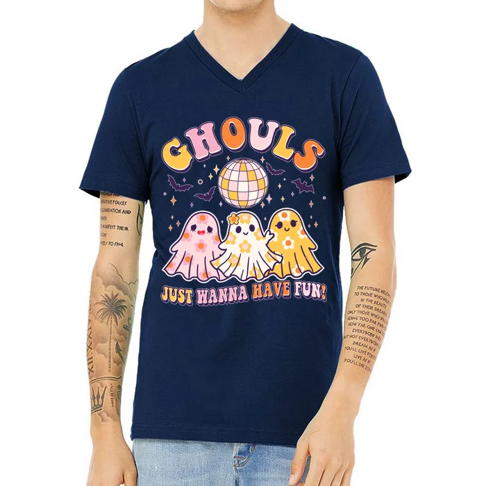 Halloween Ghouls Just Wanna Have Fun V-Neck T-Shirt