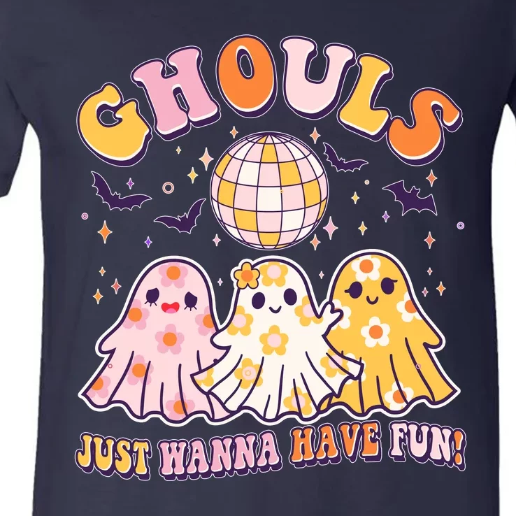 Halloween Ghouls Just Wanna Have Fun V-Neck T-Shirt