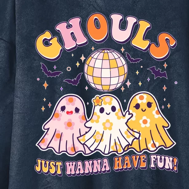 Halloween Ghouls Just Wanna Have Fun Hooded Wearable Blanket