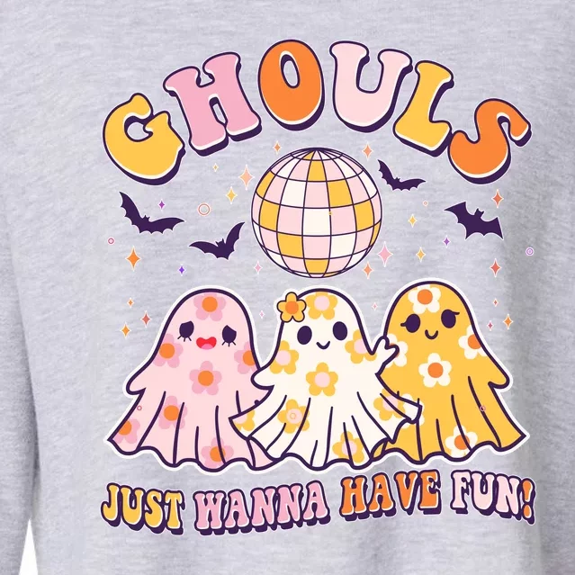 Halloween Ghouls Just Wanna Have Fun Cropped Pullover Crew