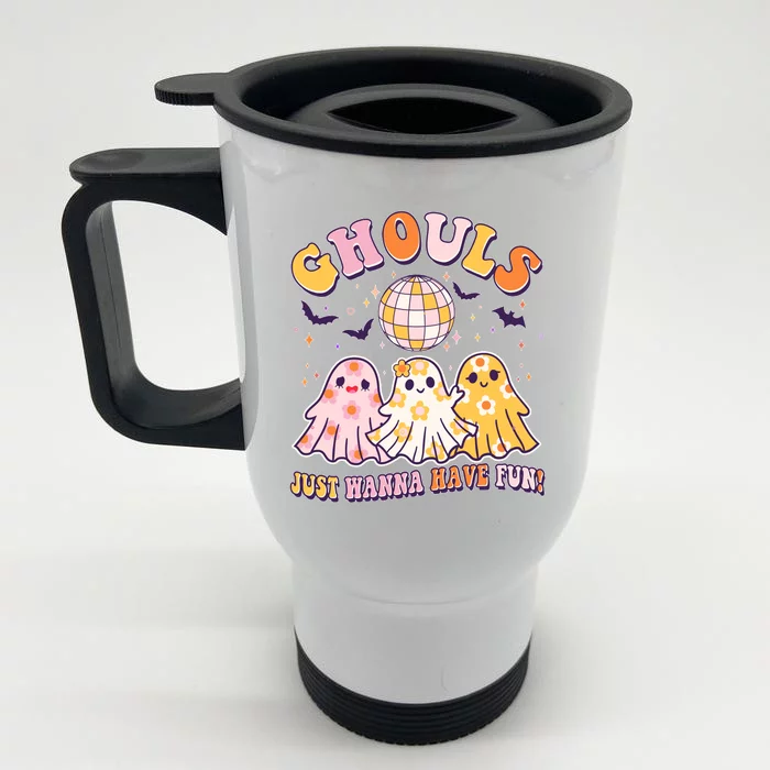 Halloween Ghouls Just Wanna Have Fun Front & Back Stainless Steel Travel Mug