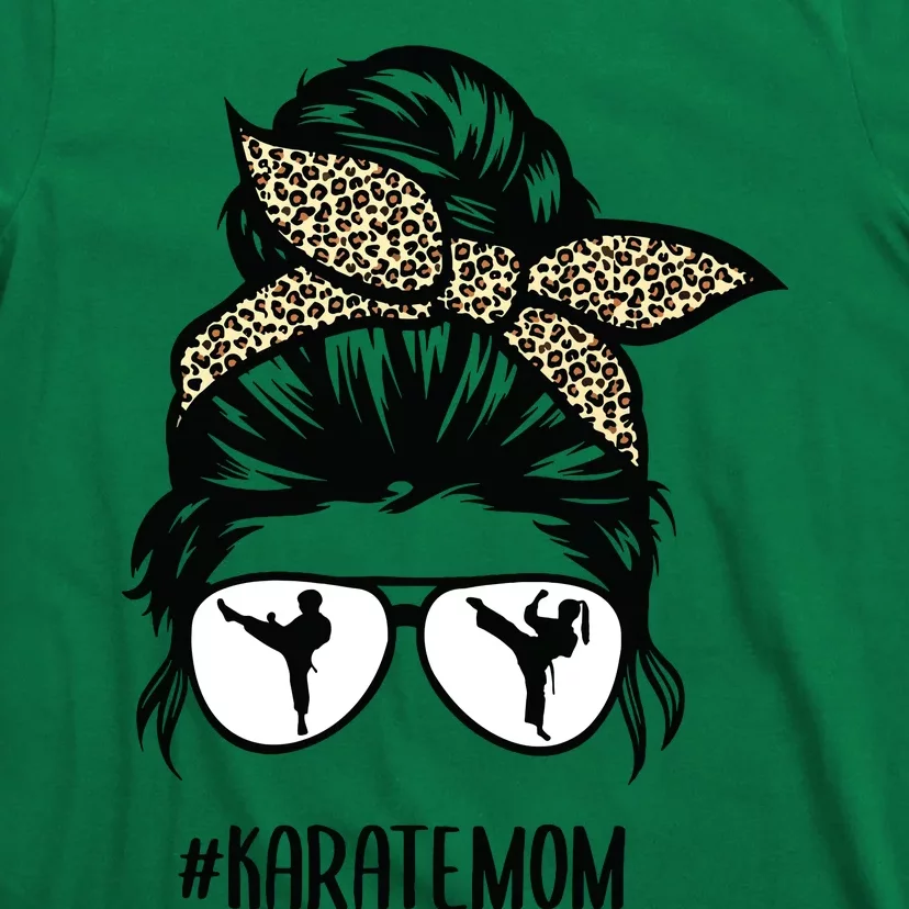 Hair Glasses Karate Mom T-Shirt