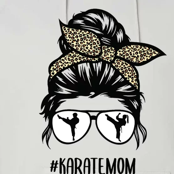 Hair Glasses Karate Mom Performance Fleece Hoodie