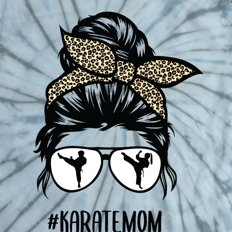 Hair Glasses Karate Mom Tie-Dye T-Shirt