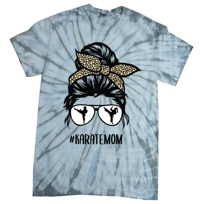 Hair Glasses Karate Mom Tie-Dye T-Shirt