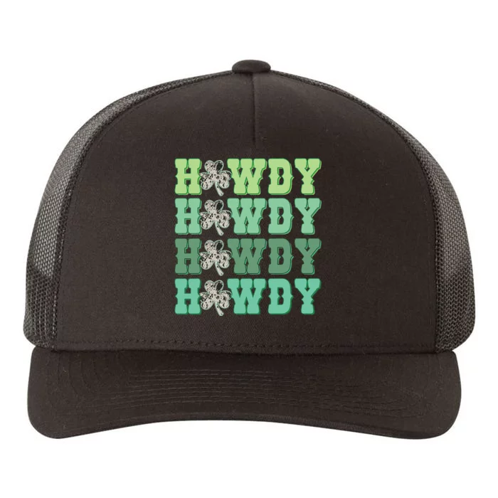 Howdy Go Lucky Cow Western St Patricks Day Irish Shamrock Yupoong Adult 5-Panel Trucker Hat