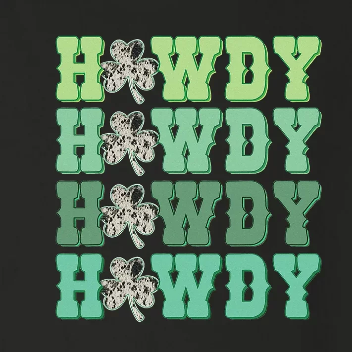 Howdy Go Lucky Cow Western St Patricks Day Irish Shamrock Toddler Long Sleeve Shirt