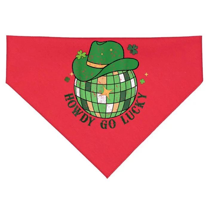 Howdy Go Lucky Western St Patrick Day Cowboy Hat Irish Disco USA-Made Doggie Bandana