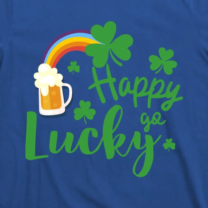 Happy Go Lucky Shamrock Funny St Patrick's Day Gift T-Shirt