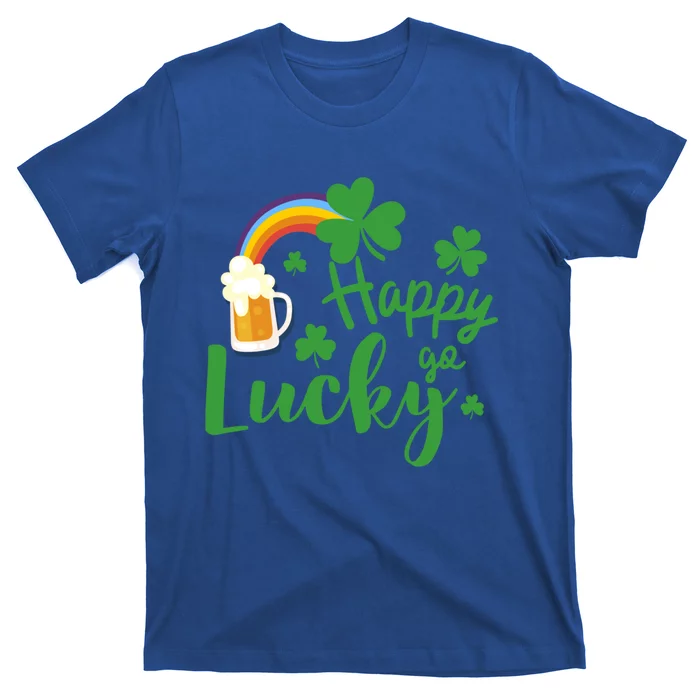 Happy Go Lucky Shamrock Funny St Patrick's Day Gift T-Shirt