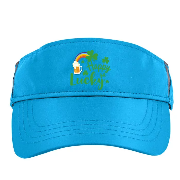 Happy Go Lucky Shamrock Funny St Patrick's Day Gift Adult Drive Performance Visor