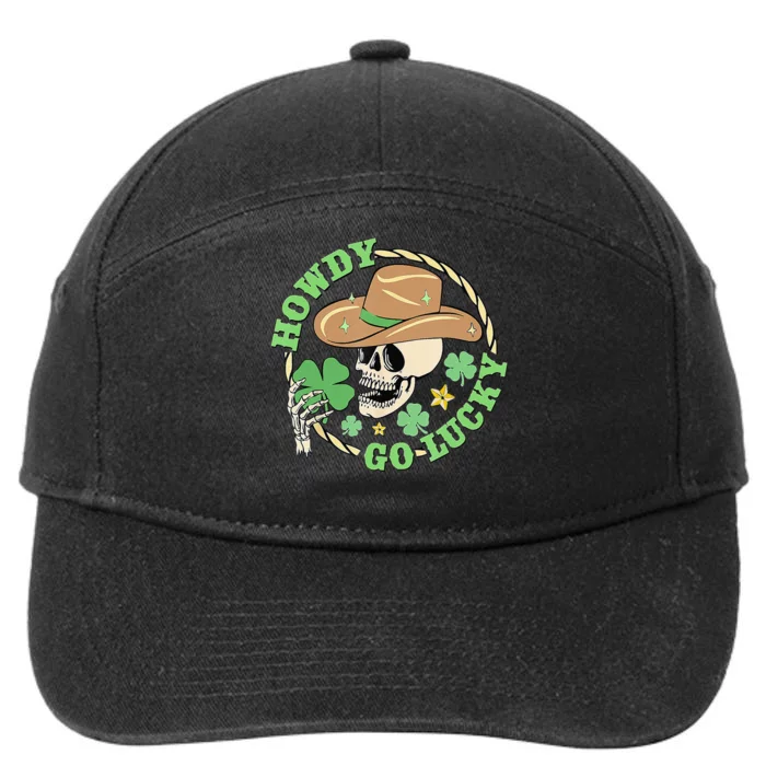 Howdy Go Lucky Cow Skull St Patricks Day 7-Panel Snapback Hat