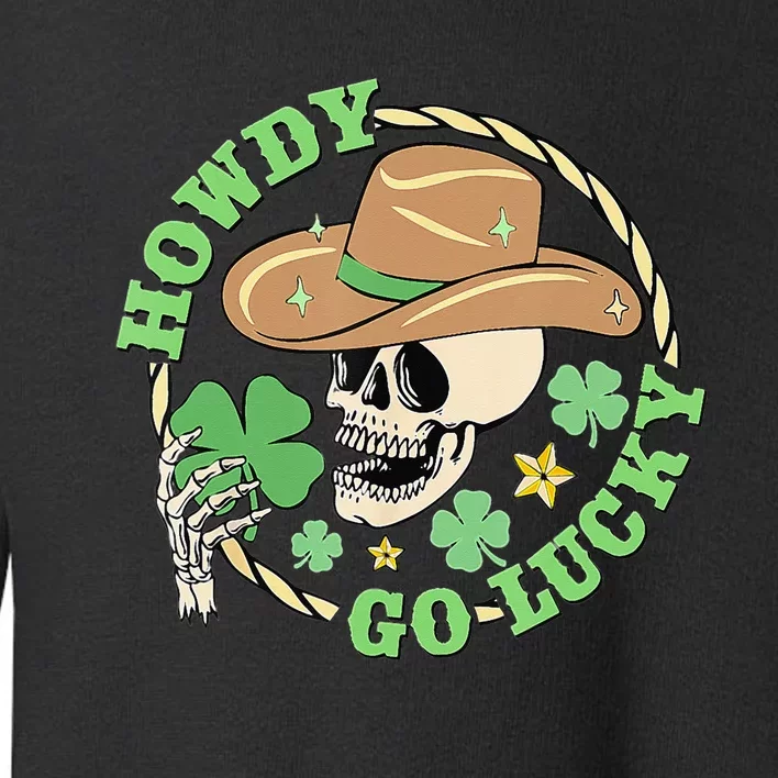 Howdy Go Lucky Cow Skull St Patricks Day Toddler Sweatshirt