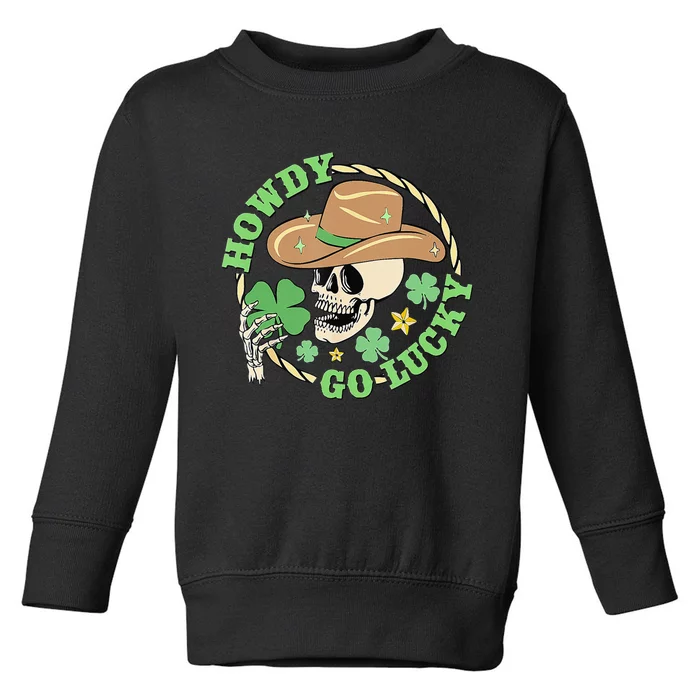 Howdy Go Lucky Cow Skull St Patricks Day Toddler Sweatshirt