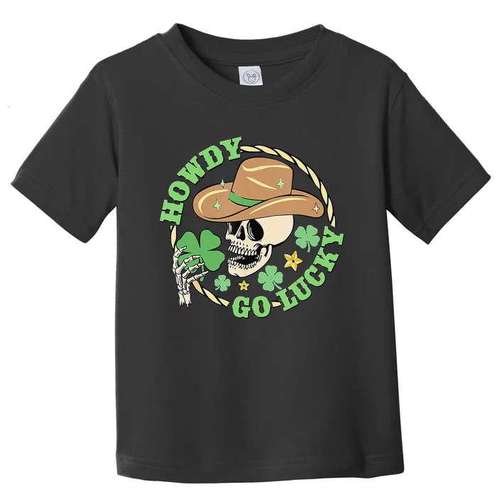 Howdy Go Lucky Cow Skull St Patricks Day Toddler T-Shirt