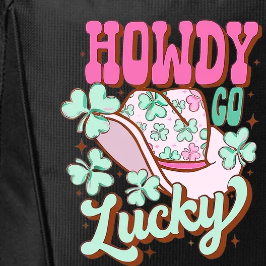 Howdy Go Lucky Cowboy Western St Patricks Day Irish Shamrock City Backpack