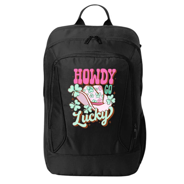 Howdy Go Lucky Cowboy Western St Patricks Day Irish Shamrock City Backpack