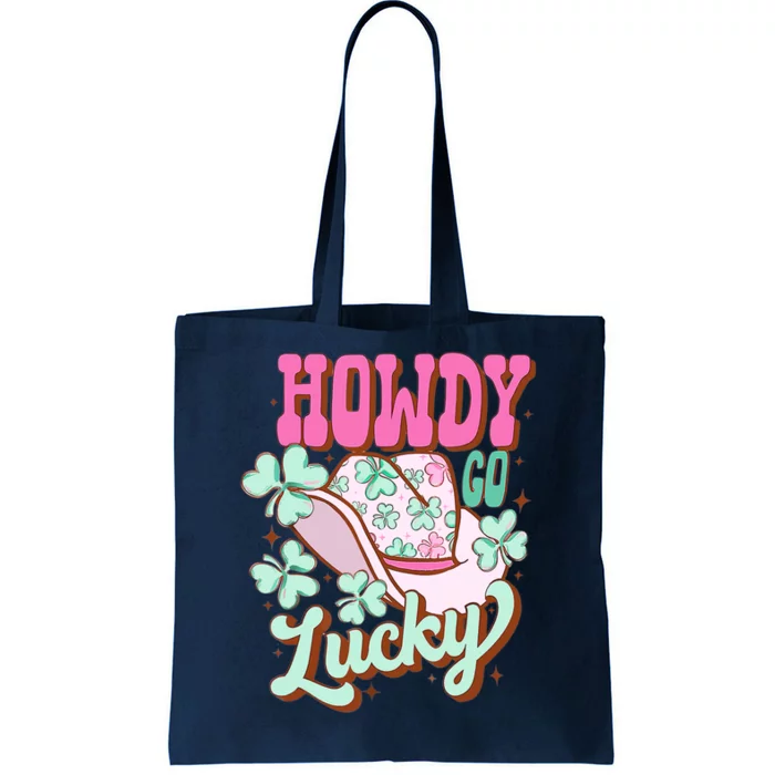 Howdy Go Lucky Cowboy Western St Patricks Day Irish Shamrock Tote Bag