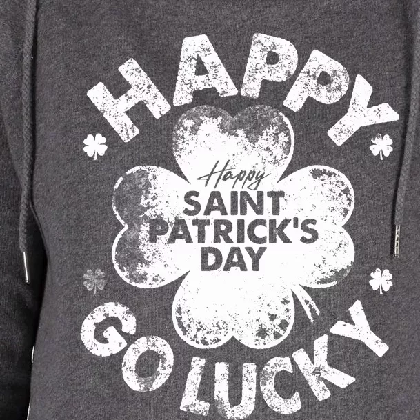 Happy Go Lucky Funny St Patrick's Day Boy Girl Womens Funnel Neck Pullover Hood