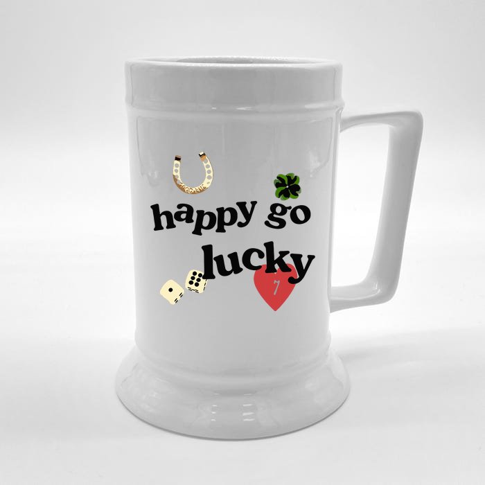 Happy Go Lucky Front & Back Beer Stein